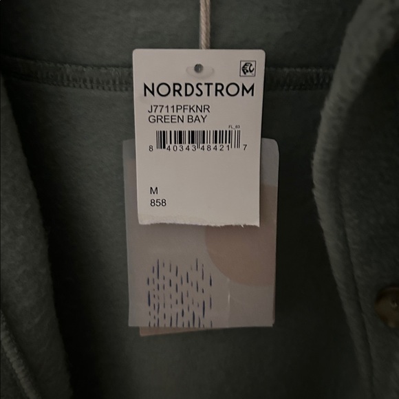 Nordstrom Thread & Supply Green Button-Up Shacket with Pockets - Picture 8 of 12